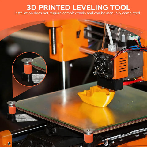 Silicone Bed Leveling Mounts For 3D Printer 12 Pack Solid Column Heatbed Stabilizers installed on 3D printer heatbed