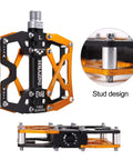 Nine Sixteenths Inch Mountain Bike Pedals with CNC machined body, sealed bearings, anti-slip pins, colorful for trail or race