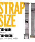 E Track Cam Buckle Tie Down Straps 2 Inch Wide 16 Foot Long 10 Pack with Spring E Fittings, showing strap width and length