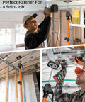 Get The Crew With This Adjustable Cabinet Jack Support Pole helping to hold drywall while installation, sturdy and easy to use.
