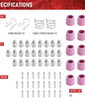 AG60P Plasma Cutter Torch Consumables Kit 64 Pieces Includes Electrodes Nozzles Cups Standoff Guides For SG-55 AG-60 Torches