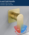 Wall Mount Waterfall Tub Faucet With Extra Long Spout, High Flow Bath Filler, Brushed Gold Finish, Half Inch NPT Connection handle