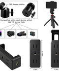 Camera Tripod Mount Kit 30 Piece Set With One Quarter Inch And Three Eighths Inch Adapters Includes Mini Ball Head Cold Shoe Mount Phone Holder Clamp Double End Screws And Other Mounting Gear For Photo And Video; black phone clamp
