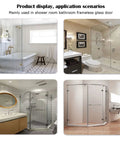 Rock Solid 180 Degree Glass Shower Hinges Two Pack Heavy Duty 304 Stainless Steel Brushed Finish in various bathroom setups.