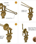 Golden Furnace Brass Cabinet Pulls Set of 2 3.5 Inch Floral Antique Style Solid Brass Handles installation steps with washers and pins.