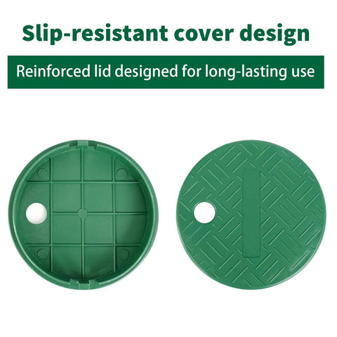 14 Pack PP Valve Boxes 6 Inch Anti Slip Sprinkler Valve Box Plastic Round Green And Black Irrigation Water Meter Box Lid