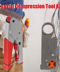3 In 1 Coax Cable Crimping Tool Kit with 20 Pcs F Type RG59 RG6 Compression Connectors and Coaxial Cable Stripper