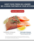 Preservation comparison of salmon with ordinary storage vs Powerful and Compact Vacuum Sealer Machine With One Touch Auto Seal