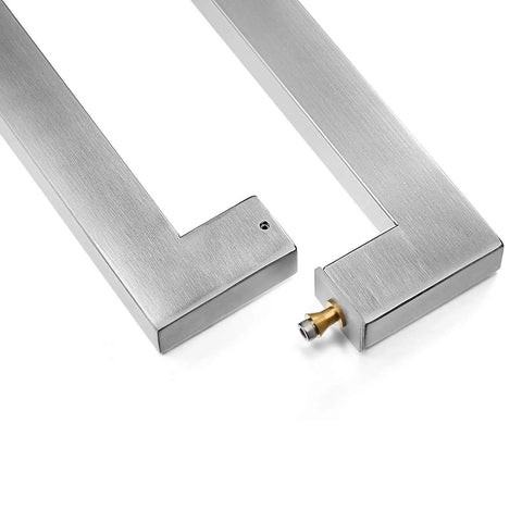 24 Inch Solid Stainless Steel Push Pull Door Handle Kit With Heavy Duty 304 Standoffs Brushed Finish For Barn And Glass Doors