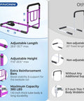 Comparison of Rock Solid Bed Rails for Elderly Safety with tool-free setup, adjustable design, and handy storage pocket, ASTM approved.