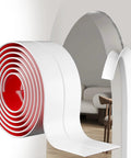 Slick Finish Flexible Wall Corner Protector Self Adhesive Tpe Edge Guard Strip 1.6 Inch By 20 Feet coiled showing soft bendable trim for drywall.