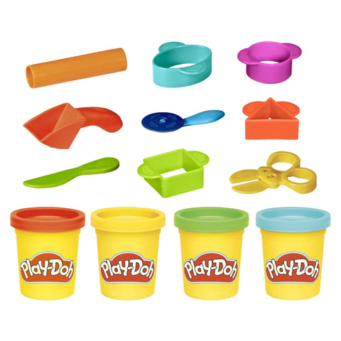 Kid Friendly 9 Piece Starter Set With Storage Tote And Four Modeling Cans For Arts And Crafts Ages 3 And Up tools and cans