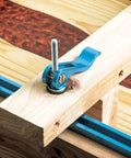 No Sweat 5/16 18 Cam Clamps 4 Pack With 3 Inch T Slot Bolts Quick Release Lever Clamp securing wood on router table