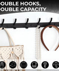 Two Pack Wall Mount Coat Rack Hooks Set For Entryway And Bathroom, No Fuss Double Hanger Rail For Robes Coats Hats Bags Towels