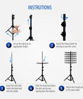 Instructions for Standing Braid Hair Organizer With 144 Pegs For Hair Extensions Divider And Display Stand Height Adjustable Rack Easy Assembly Black Combo For Salon Pros And Home Use
