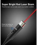 Pro Red Laser Bore Sight Kit With Button Switch showing red laser beam and button for activation