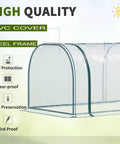 11 By 3 By 2.5 Ft Mini Greenhouse Portable Tunnel With Roll Up Zippered Doors UV Waterproof Clear Plastic Cover Steel Frame
