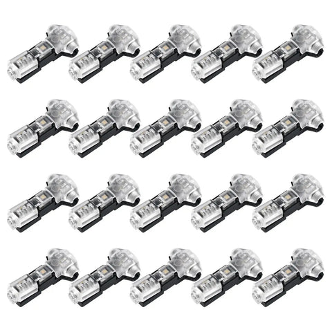 3 Way T Tap Wire Connectors For 18 22 AWG Wires Solderless No Stripping Quick Splice For Automotive LED Strip Audio And Speaker Wiring Easy Install Heat Resistant Copper Clip For A Secure Connection No Fuss