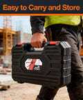 Carrying case for Three In One Rivet Nut Tool Kit With Hand Rivet Gun And Reamer Includes 6 Metric And 4 SAE Mandrels 5 Rivet Heads 111 Rivet Nuts And 83 Rivets Carrying Case Your Everyday Go To Riveter For Car Home And DIY Projects
