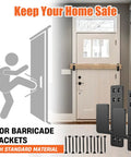 Installation of Beefy 2x4 Door Barricade Brackets Set, Heavy Duty Door Bar Holder Brackets For Home Security, Black, in action