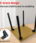 16.5 Inches Heavy Duty Folding Table Legs 4 Pack Metal Trestle Feet With Screws Self Locking Spring Hinge for stable workbench setup.