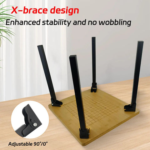 16.5 Inches Heavy Duty Folding Table Legs 4 Pack Metal Trestle Feet With Screws Self Locking Spring Hinge for stable workbench setup.