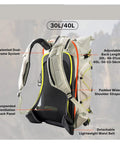 Ultralight Expandable Camera Backpack For Photographers Outdoor Travel With Rain Cover 40L Space Black Go To Gear Carrier, rear view