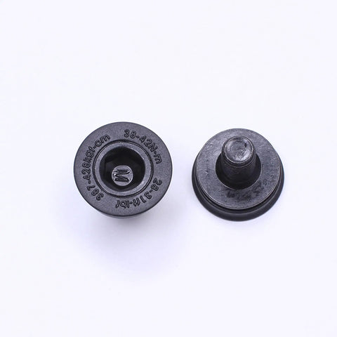 Bike Crank Arm Fixing Bolts And Spindle Kit with 8mm Allen Bolts and Dust Caps for Square Taper Bottom Brackets, close-up view