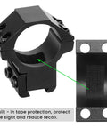 1 Inch Dovetail Scope Ring Set With 2 Medium Profile Mounts And Hex Wrenches, Fits Three Eighths Inch Dovetail Rails, showing tape protection