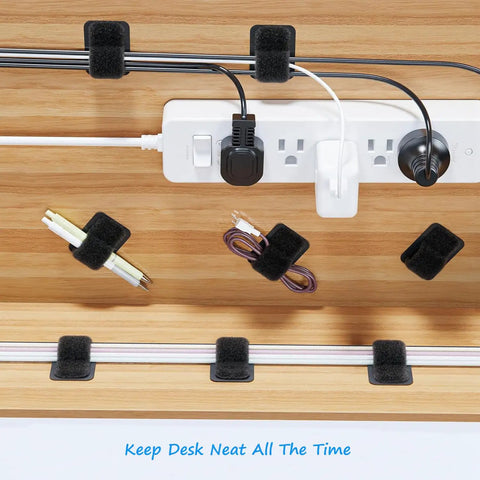 Under Desk Cable Management Kit With 20 Pairs Adjustable Hook And Loop Ties And 100 Pack 6 Inch Zip Ties organizing cords