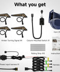 Universal UTV Turn Signal Kit With Horn, Hazard Lights, Lever Column Switch, Plug And Play Prewired ATV Blinker components