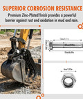 0.98 Inch Mini Excavator Bucket Pins 25mm Grade 10.9 Steel Dual Length Precision Engineering for Precise Fitment in Mini Excavator Linkage Systems for Easy Install and Maximum Durability, installed on excavator bucket