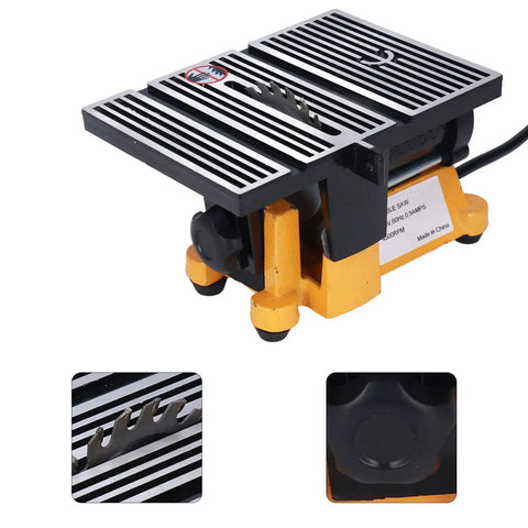Beast Portable Table Saw for quick clean cuts, showing blade, size, and adjustable guide for wood, plastic, metal projects.