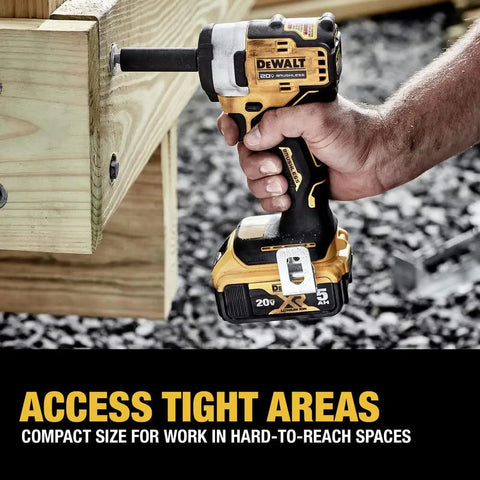 Heavy Duty 20V Compact Impact Wrench Kit Equipped With Brushless Motor And Dual Trigger Control Hella Solid for accessing tight areas.