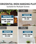 Water In Use Aluminum Heads Up Sign 8x12 UV Printed Notice Plaque For Home Farms Businesses And Facilities Indoor Outdoor Water Supply Zones High Visibility Safety Marker on wall