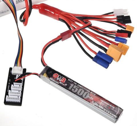10 In 1 RC Battery Charger Adapter Cable With Balance Board for 2S to 6S LiPo Batteries with various connector ends visible