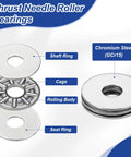 Exploded diagram of thrust needle roller bearings, 10 pcs, 15x28x4 mm, chromium steel GCr15 washers