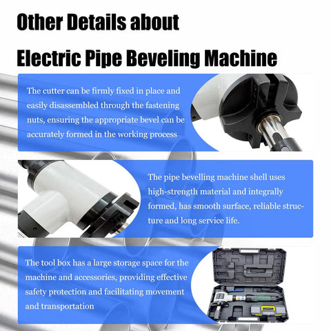 Top Shelf Electric Internal Expansion Pipe Beveler And Tube Chamfer Tool Built Different For Smooth Metal Fabrication Work With Hella Precise Angle Adjustments For 1.57 To 4.72 Inch Tubing Straight Upgrade On 220V Systems with details about use and construction displayed.