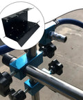 Heavy Duty Metal Paint Sprayer Stand Featuring Four Secure Tool Racks built with durable black metal for storing spray guns securely.