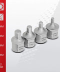 Four S2 steel hex sockets for Nine Piece Metric Stubby Hex Socket Set With Low Profile Bits 3Mm To 14Mm S2 Steel Dual Drive.