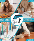 Smooth Cruising Cordless Electric Scissors 37 Volt Rechargeable Fabric Cutter shown used by designers and tailors in a workshop.
