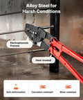 Heavy Duty Hand Swager Crimper 2 In 1 Tool For Copper And Aluminum Oval Sleeves And Stop Sleeves With A 24 Inch Handle in use on cable