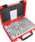 0.751 To 0.832 Inch Plug Pin Gauge Set, 82-Piece Steel Minus Class ZZ Tolerance, M5 Negative, in red case
