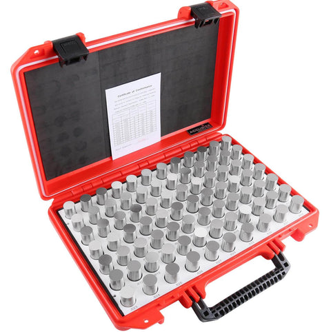 0.751 To 0.832 Inch Plug Pin Gauge Set, 82-Piece Steel Minus Class ZZ Tolerance, M5 Negative, in red case
