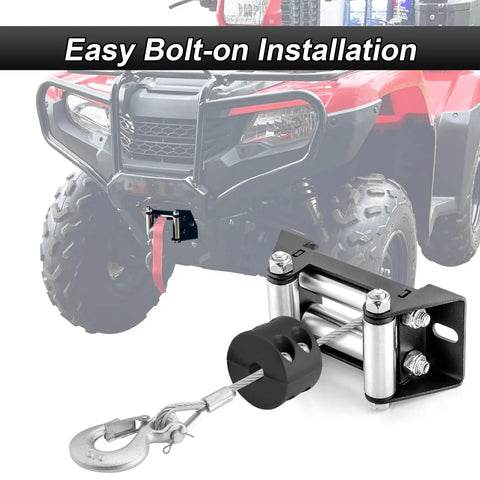 Beefed-Up Winch Mounting Bracket Plate With 4 7 8 Inch Winch Roller Fairlead Cable Guide For Honda Pioneer 500 2015 2023 2025