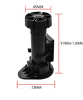 Four Pack Adjustable Cabinet Leveler Legs Black For Furniture And Cabinets, Height Ranges From 3 7 Eighths Inches To 5 1 Eighths Inches