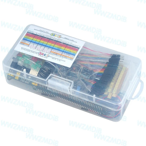 438 Piece Electronics Breadboard Kit For Beginners With No Soldering Required Plug And Play Prototyping Set Works With Arduino STM32 And Raspberry Pi Projects Ready To Go in clear plastic storage box