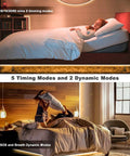 Warm White LED Strip Lights 50.5 Ft Dope Dimmable With RF Remote Control 24V Plug In Adhesive Rope Lights with timing mode in bedroom