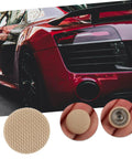 Car Headliner Repair Kit With 60 Pieces Headliner Buttons And Durable Rivets for Sagging Roof Liner next to red car.