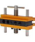 Self Centering Doweling Jig Kit For Precise Hole Drilling In Wood Adjustable Width Woodworking Guide For 0.4 To 2.4 Inch Boards With Six Bushings